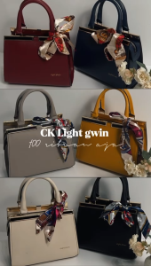 Tas wanita terbaru 2025 fre pouch+syal+serti-Tas selempang wanita light gwin original bahan KULIT