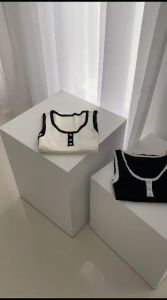 Minola Tanktop Atasan Rajut Fashion Wanita Dalaman Knit Singlet Cewek Polos Kancing Korean Style