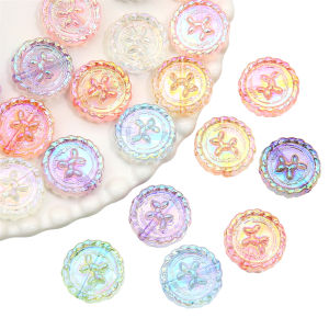 4pcs 23mm trong suốt đầy màu sắc vòng hoa Puppy phẳng hạt cườm tròn Aurora hiệu ứng Acrylic hạt thủ công tự làm cho phát hiện trang sức quyến rũ & thành phần