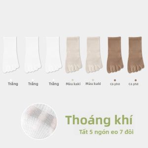 MiiOW | Tất lưới mỏng mùa hè thấm hút mồ hôi kháng khuẩn thoáng khí không gân năm ngón cho nữ Tất lưới thoáng khí chống mùi kháng khuẩn