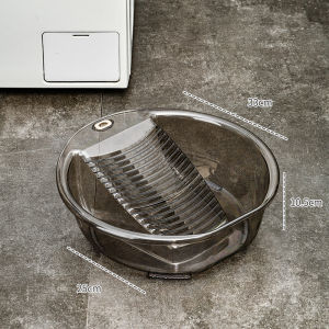 Large Transparent Plastic Laundry Basin with Washing Board Integrated Home Use Childrens Underwear Washing Basin for Students in Dormitory