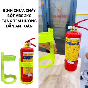 Bình chữa cháy bột ABC 2KG cho xe tải -tặng tem hướng dẫn an toàn và thoát hiểm trên ôtô.