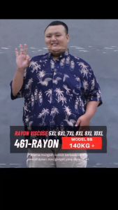 Kemeja Pria Jumbo Premium Lengan Pendek Motif Hem Big Size Cowok Oversized 5XL 6XL 7XL 8XL 9XL 10XL