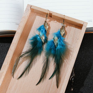 Korean Fashion Colorful Feather Earrings & Elegant Women's Accessories