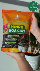 Phân Bón Hoa Giấy Minro 80 OM bao 1kg Vietpot Hữu Cơ Cao Cấp Kích Hoa Dày Hoa Bền Màu Dưỡng Rễ