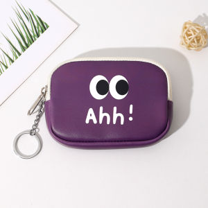 Eyelash Pattern Digital Bag Storage Wallet Small Hanging Bag Embroidered Coin Purse Lipstick Card Earphone Organizer