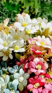 Bunga Aster Ulir Cabang 5 - bunga daisy mawar artificial plastik Imitasi Carnation  untuk dekorasi kamar dan dekorasi wedding atau dekorasi pelaminan dekorasi rumah