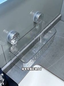 -SG Seller-Glacial Streak Suction Cup Storage Rack/Punch-free Bathroom Basket/Wall storage rack/bathroom rack