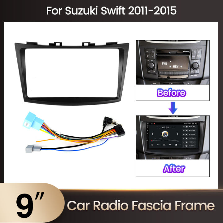 MEKEDE Double 2Din Car Radio Frame for Suzuki Swift 2011-2015 9” Fascia ...