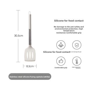 CAROTE | Silicone Spatula Non-Stick Pan Spoon Stainless Steel Strainer Kitchen Utensil Set
