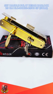 Handle Harlock Pintu Rumah Besar 25cm Model BULAT Warna Kuning GOLD HARLOCK (HLK-180BIG-85/40 GP) Gold Gagang Bulat Minimalis