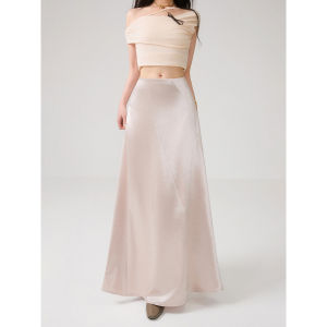 KEIKO | Glossy Flowing Dusky Pink Satin Summer Figure-Flattering Fishtail Midi Dress