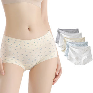 Sentexin 5Pack Middle Waist Womens Panties Cotton Underwear Breathable Boxer Shorts Female Briefs Plus Size M-5XL