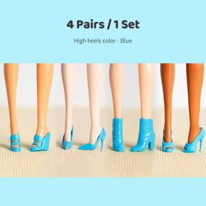 /Kb/Doll High Heels Ankle Boot Supermodel Doll Similar Foot Shape Wearable Princess Girl Doll Shoes DIY Toys Collector 4 Pairs