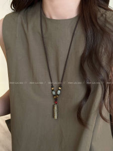 New Chinese Style Openable Gau Box Pendant Necklace Womens 2025 New Ethnic Style Sweater Chain Accessory Brass Material