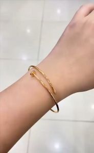 Gelang Emas Asli Kadar 70 16K Bulat Oval Branded CD Cartie Paku N Co Tangan Gold Bangle