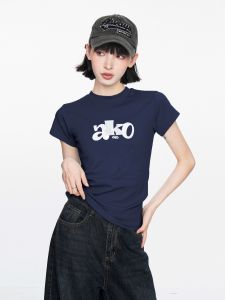 BAIDAIFEI | Navy Fitted Short-Sleeve T-Shirt