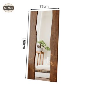 Full Body Vintage Walnut Finish Dressing Mirror