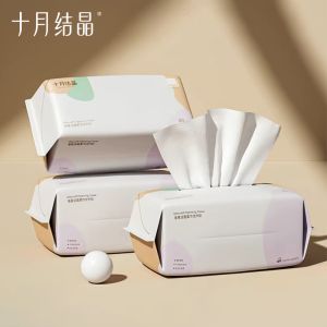 TEN-M JOURNEY Disposable Face Towel Facial Tissues - Natural Plant Fibers (80Pcs)