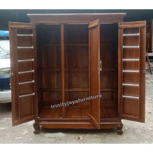 Lemari Pakaian Gamis Hijab 3 Pintu Kayu Jati/trinityjayafurniture
