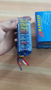MARUZEN MFB-8T 8-Way Universal Fuse Box Holder Block with Wires & Transparent Cover Heavy Duty