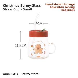 LOTUS BLUE | Insulated Glass Straw Cup with Measurement Marks