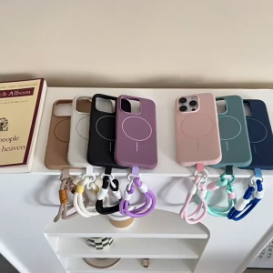 Matte Magnetic Wireless Charging Phone Case for iPhone 16 15 13 14 11 12  Pro Max 13promax 15pro16proMax Shockproof Hard Cover With Free Phone Lanyard