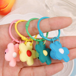 Fresh Color Small Flower Bell Keychain Candy Color Key Ring Pendant Bag Pendant Vitality and Cute