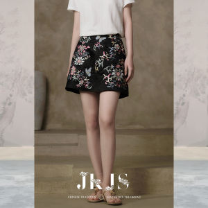JK＆JS | Embroidered Chinese Style A-Line Skirt