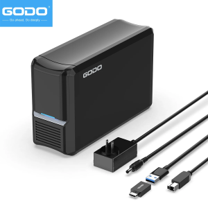 GODO 3.5 inch Dual Bay Hard Drive Enclosure 3.5" SATA HDDs External Enclosure USB3.0 RAID Aluminum Hard Drive Docking Station