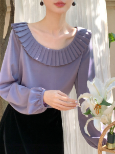 XXNING | Áo Sơ Mi Pháp Elegance Có Cổ Voan Đa Phối