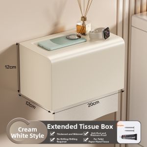 LOCIKA | Cream Style Waterproof No-drill Toilet Paper Holder