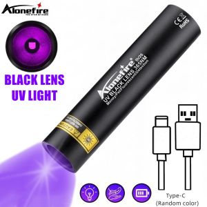 365nm Led Blacklight UV Flashlight USB rechargeable Pet DogCat Urine Tinea Marker Ore Money Scorpion Detector Curing Light Torch
