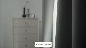 Blackout Curtain Blinds Rod Pocket Window Treatment Ideal for Living Room Bedroom Kitchen Bathroom Home Room Drapes Black/Gray