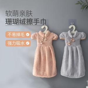Khăn Lau Tay Coral Fleece Thấm Hút Mạnh Hình Hoạt Hình Dễ Thương Treo Trong Nhà Bếp Phòng Tắm Khăn Lau Tay Sáng Tạo