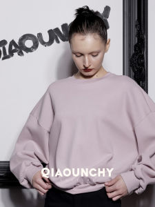 QIAOUNCHY | Comfortable Pink Round-Neck Knit Sweater Womens Top