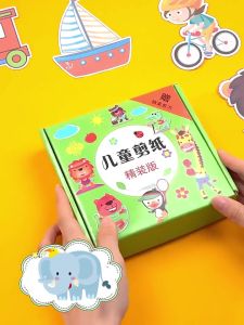 Bevavar Mainan Anak DIY Paper Art Craft DIY Paper Cutting Activity Kit Aktivitas Menggunting Anak Cutting Paper Set Anak