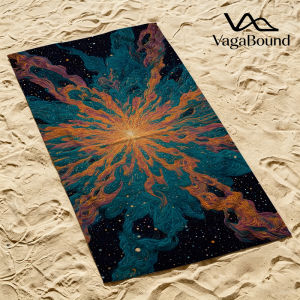 Cosmic Starburst Nebula Luxury Beach Towels Crafted from Combed Cotton Plush and Absorbent Beach Towel or Pool Towels
