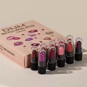 DNM Mini Capsule Lipstick 12 Color Set Matte Waterproof Durable And Not Easy To Stick To Cups Color Rendering Lipstick