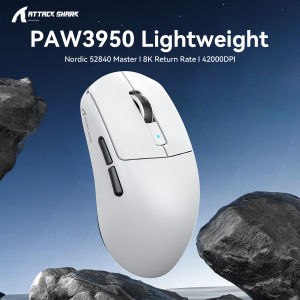 ATTACK SHARK | ATTACK SHARK R6 Wireless Gaming Mouse 38g Ultra-Light 8K Polling PAW3950MAX 42000DPI Tri-Mode 2.4G Bluetooth Wired For Gamer