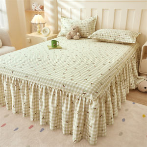 NAIYOUCHENG | Princess Style Cotton Printed Bed Skirt Non-Slip