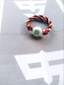 Cincin manik bulat custom inisial huruf A-Z tali sangadatu / tridatu/khas bali/cincin manik manik inisial. 