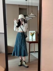 CHOUXIE | High Waist Utility A-Line Skirt