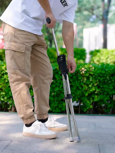 Stainless steel multi-functional hiking stick seat cane anti-fall lightweight portable foldable anti-slip cane stool