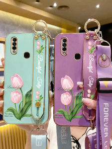 เคสซิลิโคนบางเฉียบสำหรับ OPPO A8 A91 พร้อมสายรัดดอกทานตะวัน สไตล์นิ่มนวลและเก๋ไก๋สำหรับผู้หญิง ดีไซน์สร้างสรรค์และเป็นมิตรต่อสิ่งแวดล้อม