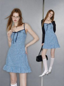 Unifree | Summer French Style Slim Waist Dress with Bow