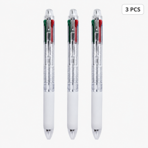 MROOFUL | 3/6/12/24Pcs Transparent 4-in1 Multi-color Ballpoint PensSmooth Writing For Office Writing Stationery Back to School Supplies