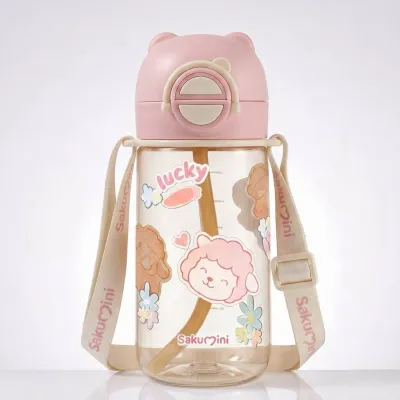 SAKUMINI Botol Minum Anak PPSU 500ml Anti Tumpah Tali Strap Water Bottle BPA Free