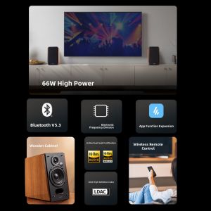 Edifier R1700BT+ Upgraded Bluetooth 5.3 Multimedia Speaker for Computer TV Home Use Bass Cannon Wood Body 2.0 Channel