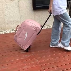 กระเป๋าเดินทางผ้าไนล่อนปักโลโก้ กระเป๋าเดินทางล้อลากใบใหญ่ใส่เสื้อผ้าได้ เยอะมากใส่ได้จุๆๆพร้อมส่งทุกวัน